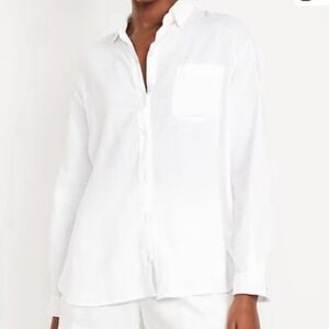 NWT Old Navy White Boyfriend Shirt XL * READ